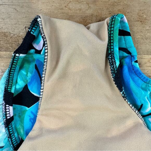 Maxine of Hollywood vintage 60s tropical flora one piece pin-up swimsuit size 12 - Picture 5 of 16